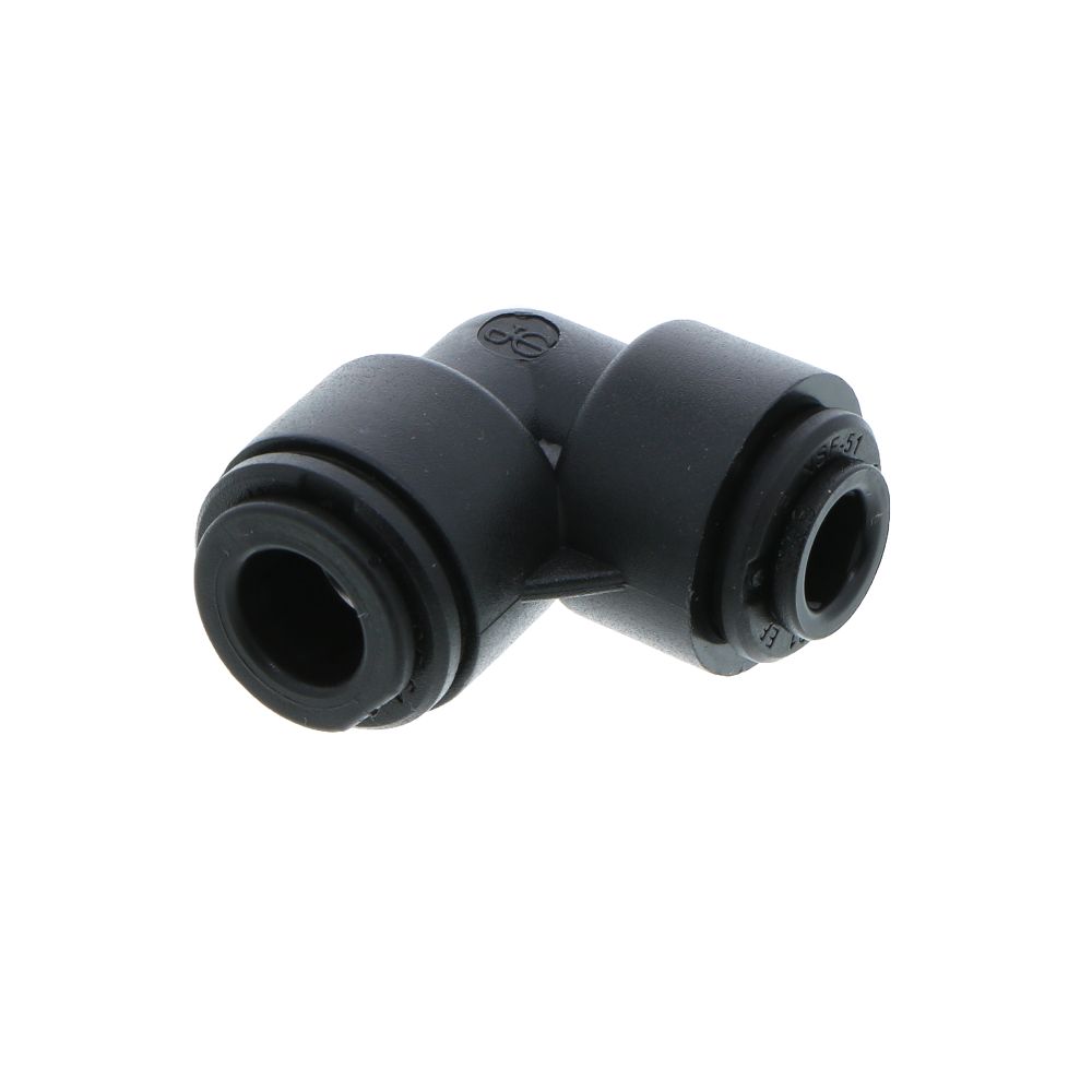 John Guest Reducing Union Elbow BLACK ACETAL - 8mm x 6mm