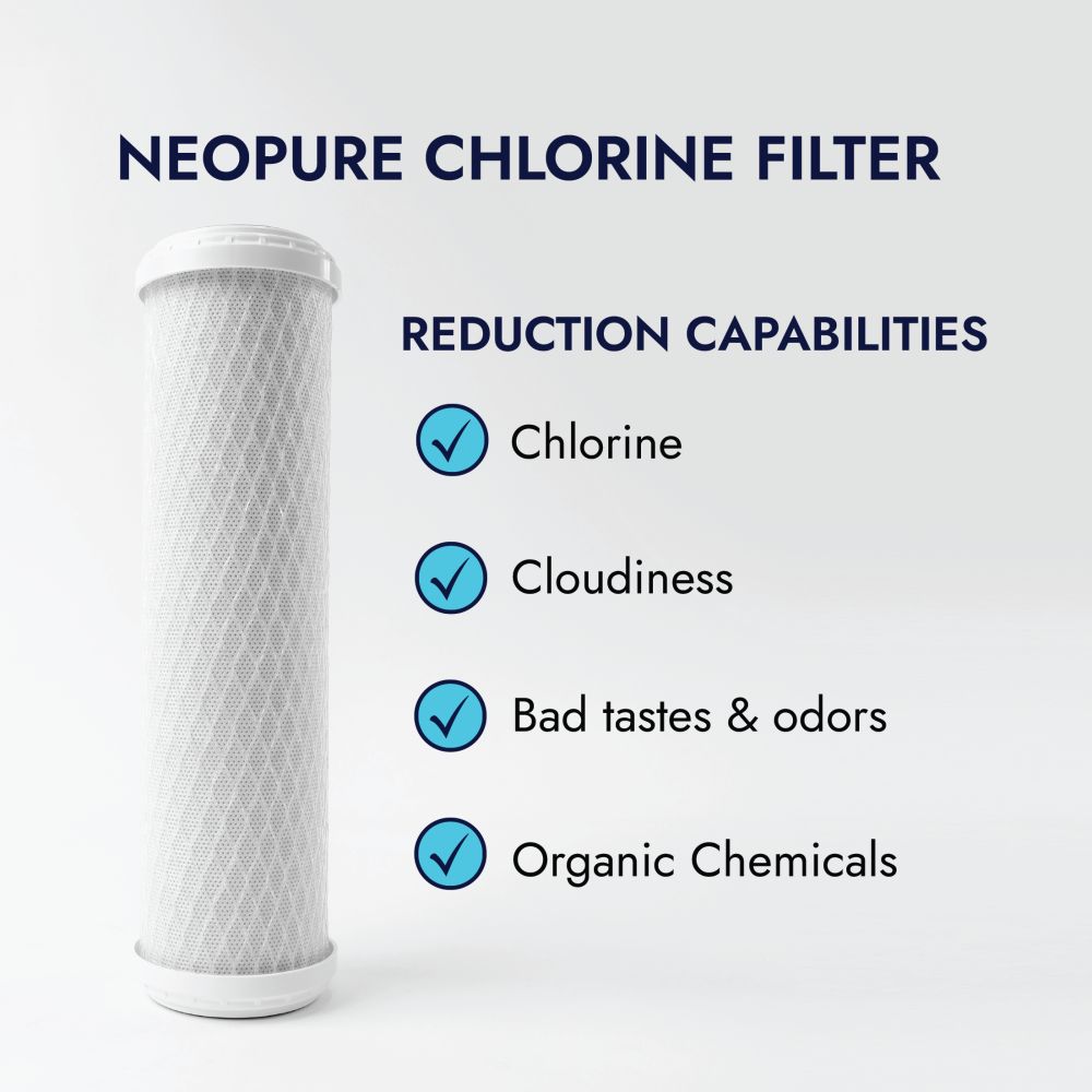 Neo-Pure CTO1-2510 9-7/8" x 2-1/2" Coconut Shell Carbon Block Filter 5 micron