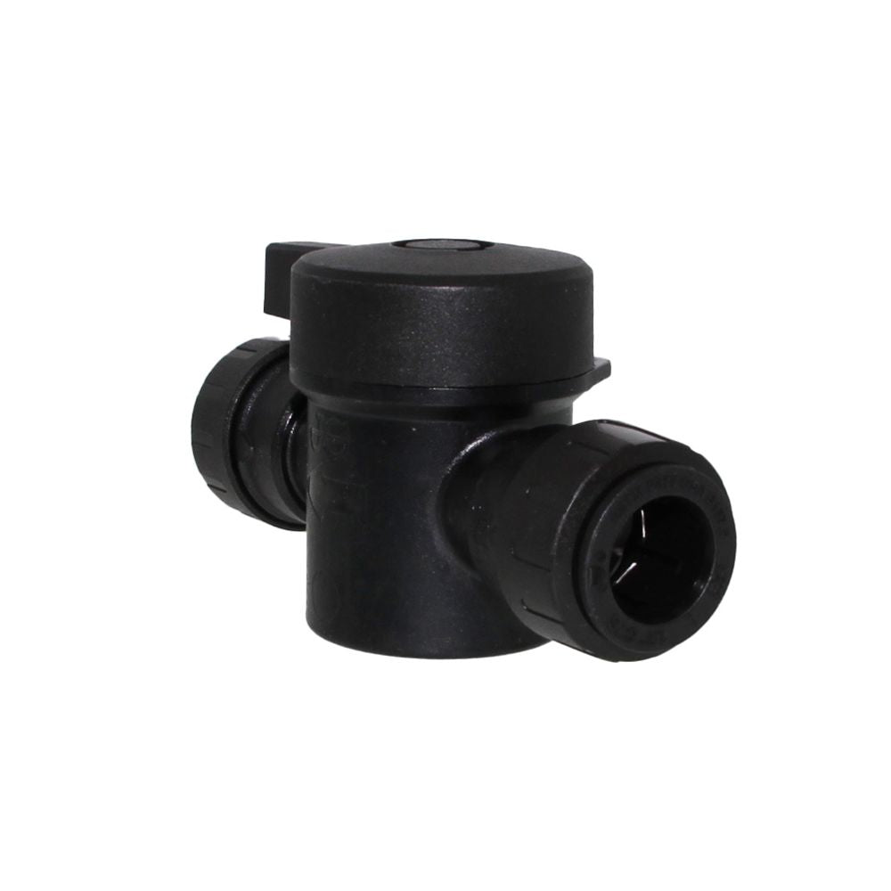 John Guest Two-Way Ball Valve: 1/2 in, Acetal, Straight, Push x Push