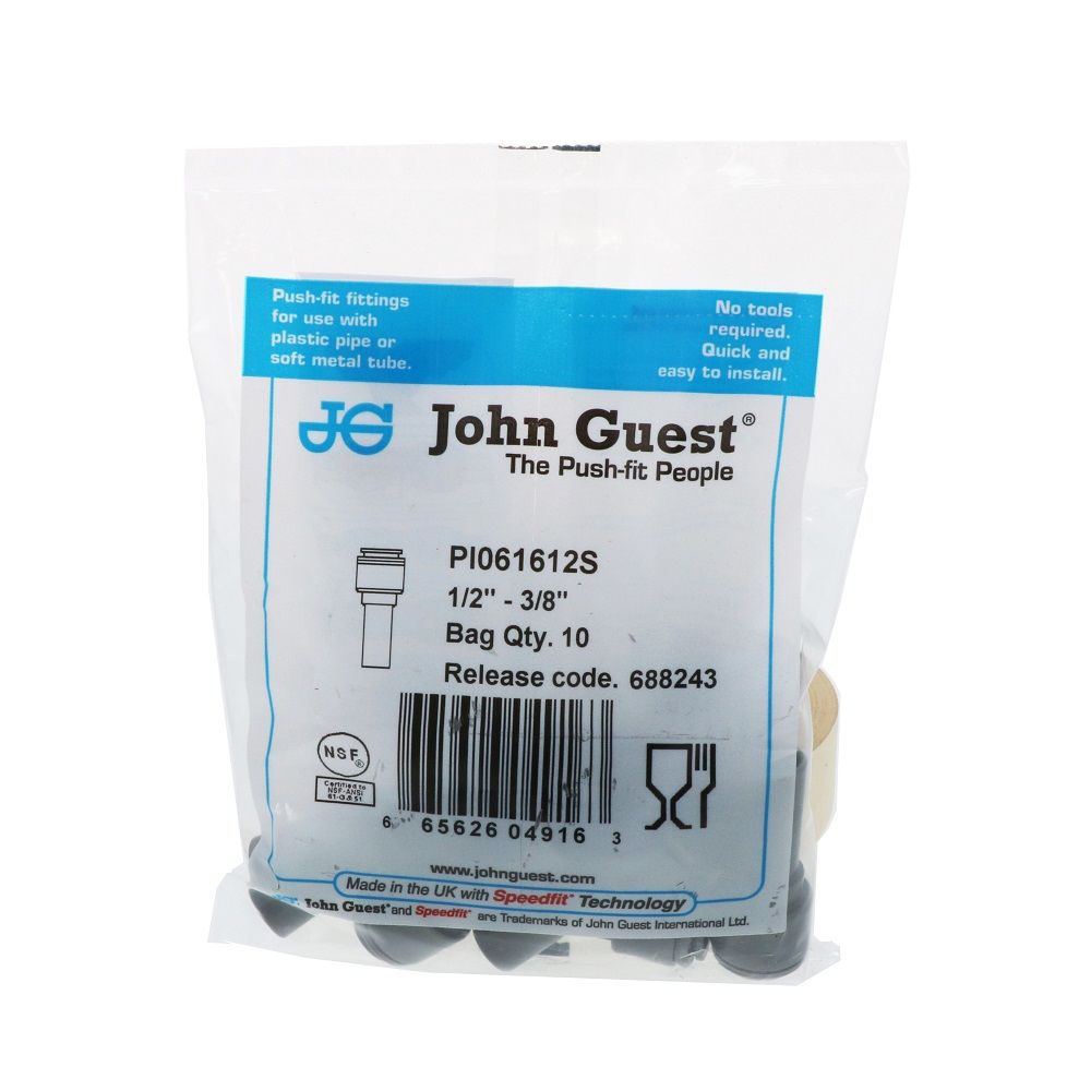 John Guest Reducer Stem - 3/8 x 1/2 Stem