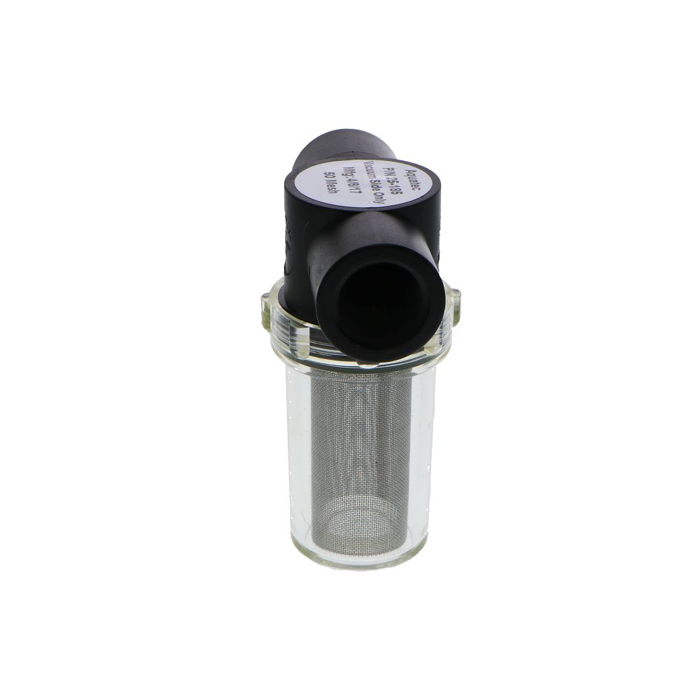 50 Mesh Stainless Steel High Flow In-Line Strainer, Clear Twist-Off Bowl, w/ 1/2" FNPT Ports