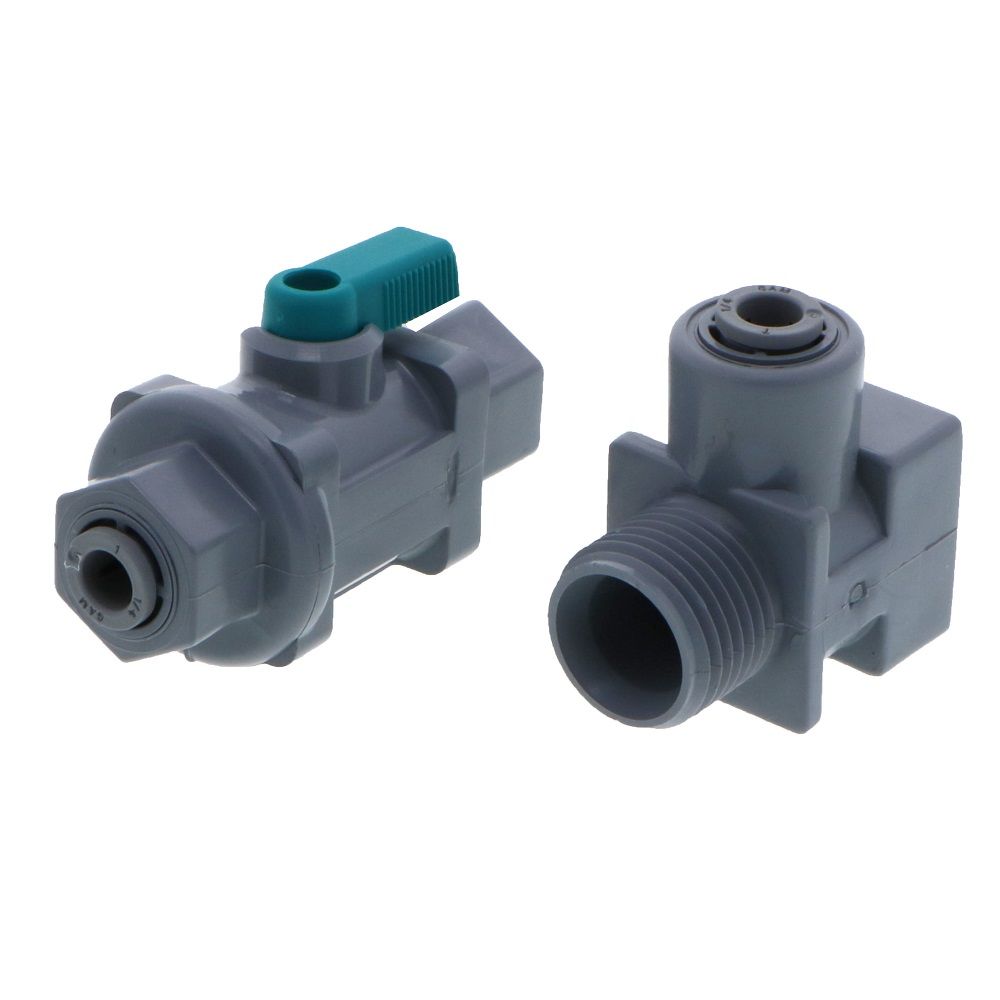 Faucet Supply Adapter - w/ Inline Ball Valve 1/4" QC