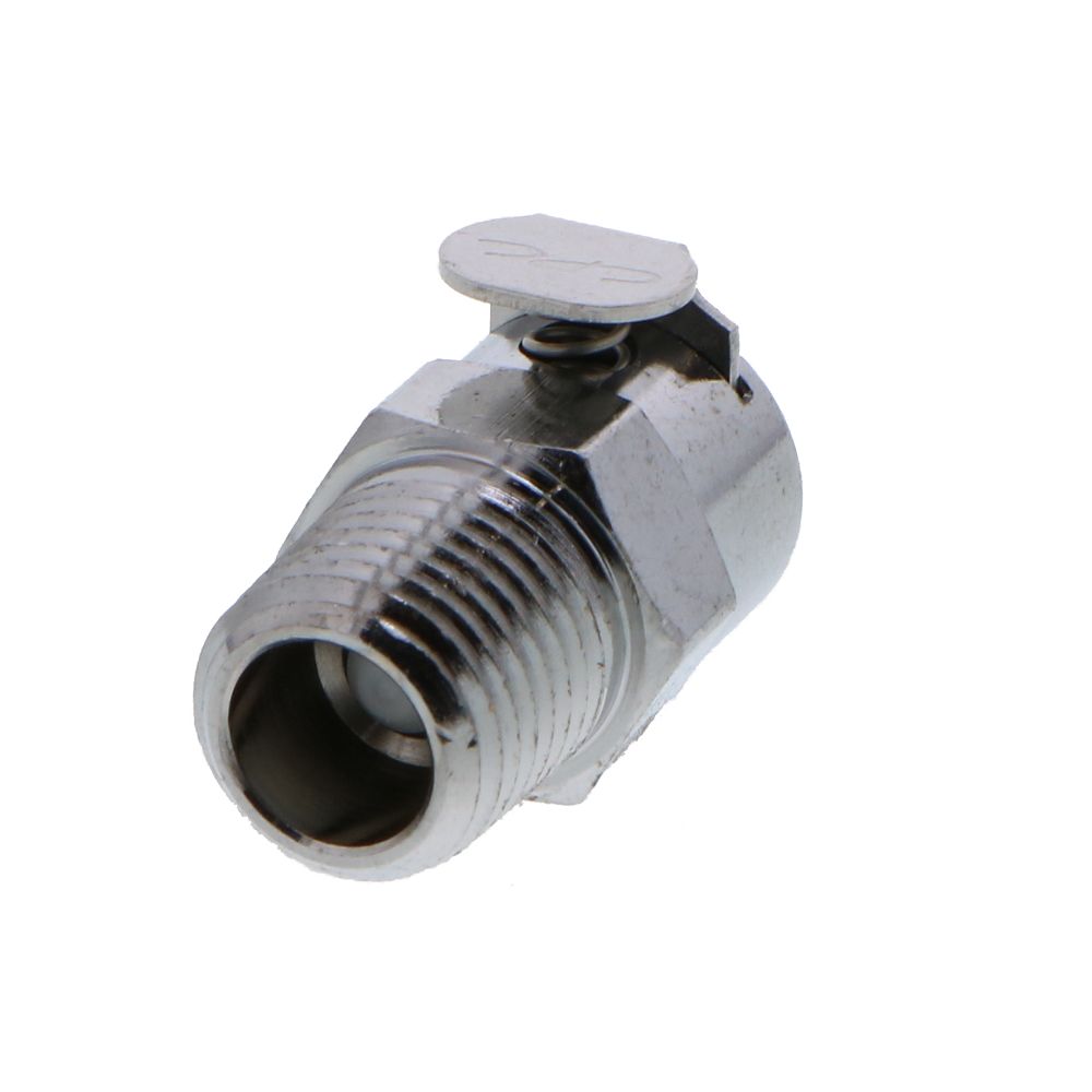 1/4 NPT Valved Chrome-plated Brass Coupling Body - VITON