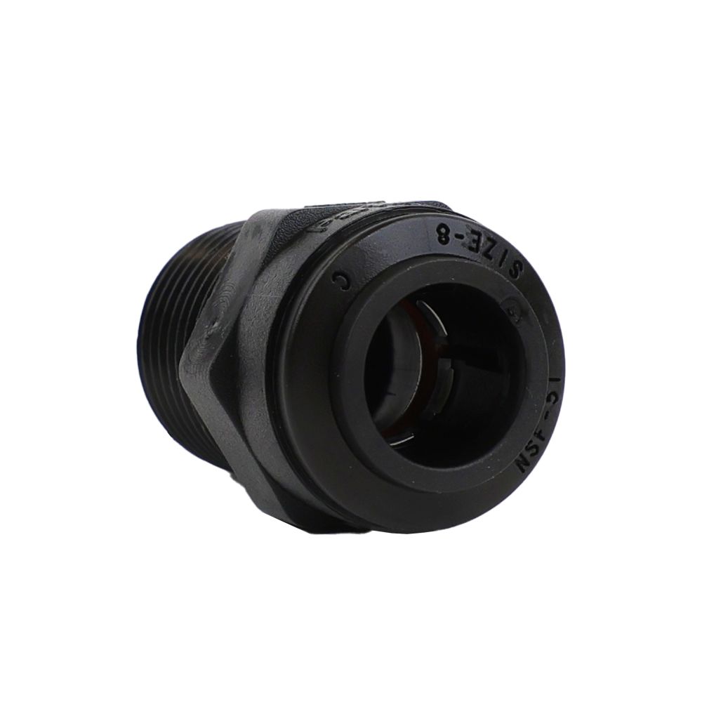 Parker Kynar Male Connector Black - 1/2 x 1/2 NPTF