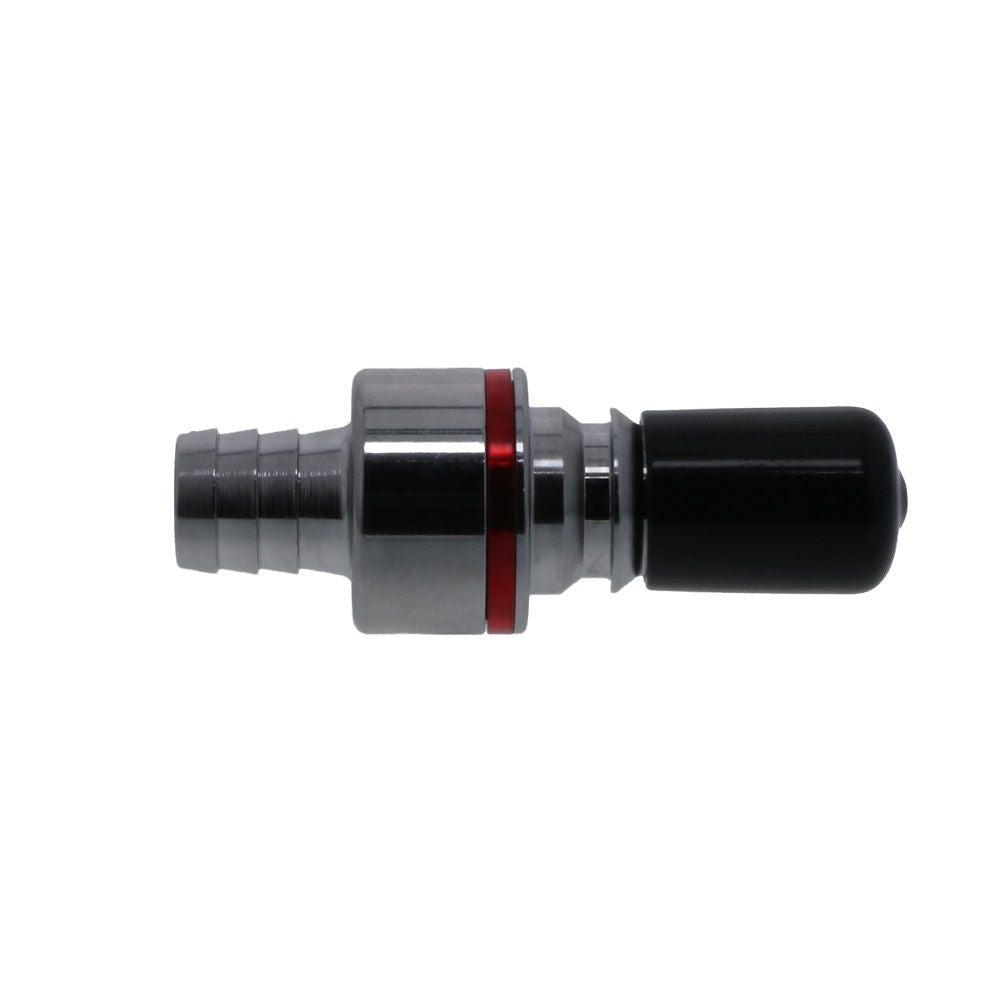 LQ6D22008RED Valved In-Line Liquid Cooling Coupling Insert 1/2 ID Barb Warm Red