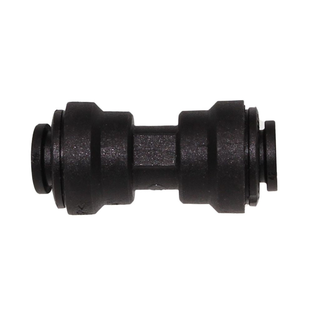 John Guest Union Connector Black Polypropylene - 1/4