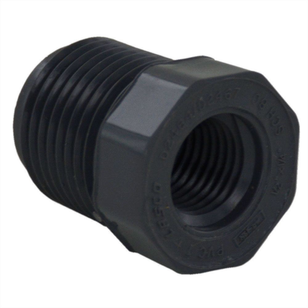 Schedule 80 PVC Hex Bushing 1/2" MIP x 1/4" FIP