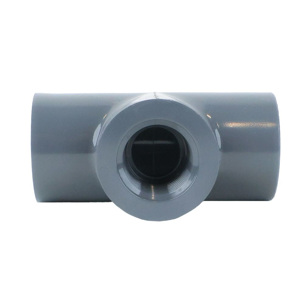 Schedule 80 PVC Tee 1/2" Socket x Socket x FPT