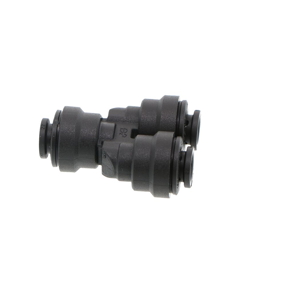 John Guest Two Way Divider Black Polypropylene - 1/4