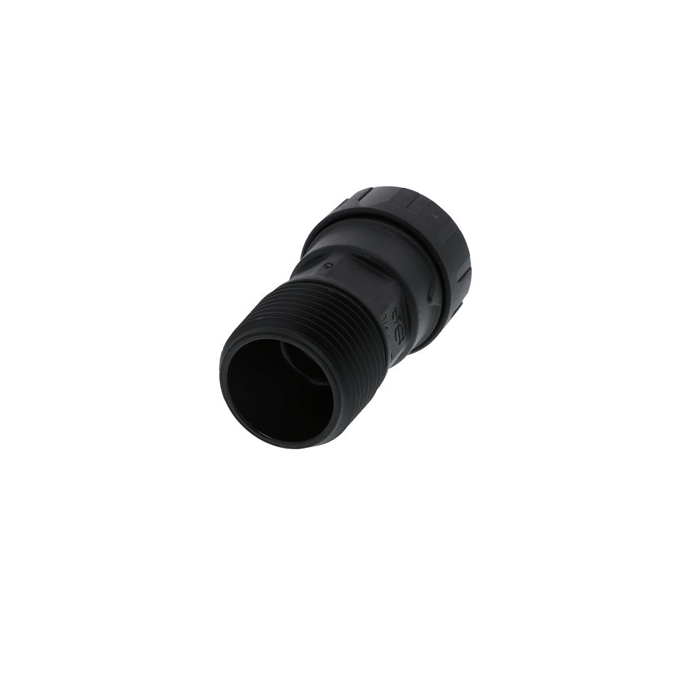 John Guest Black Male Connector - 1/2 CTS x 3/4 NPT