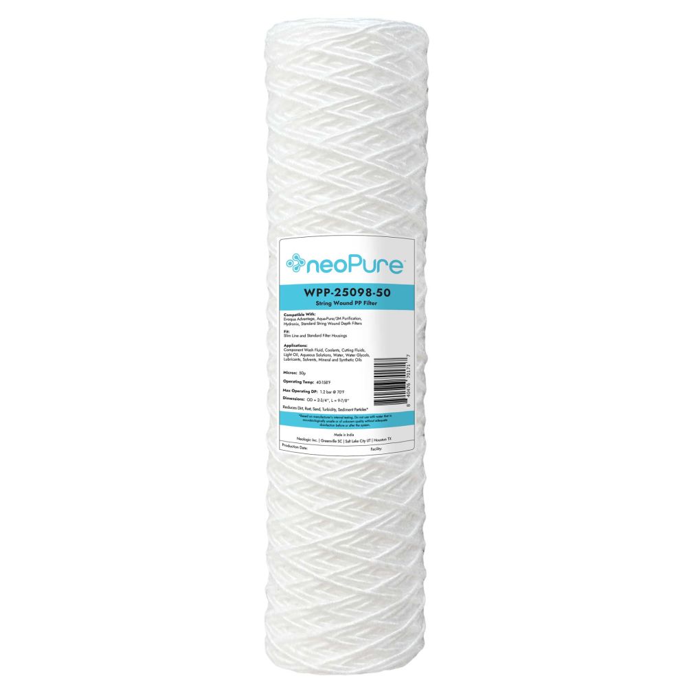 Neo-Pure WPP-25098-50 10" Surfactant Free String Wound Filter 50 Micron