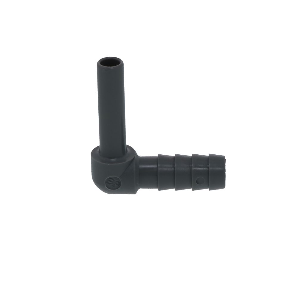 John Guest Stem Elbow Barb Connector - 1/4 OD Stem x 5/16 ID Barb
