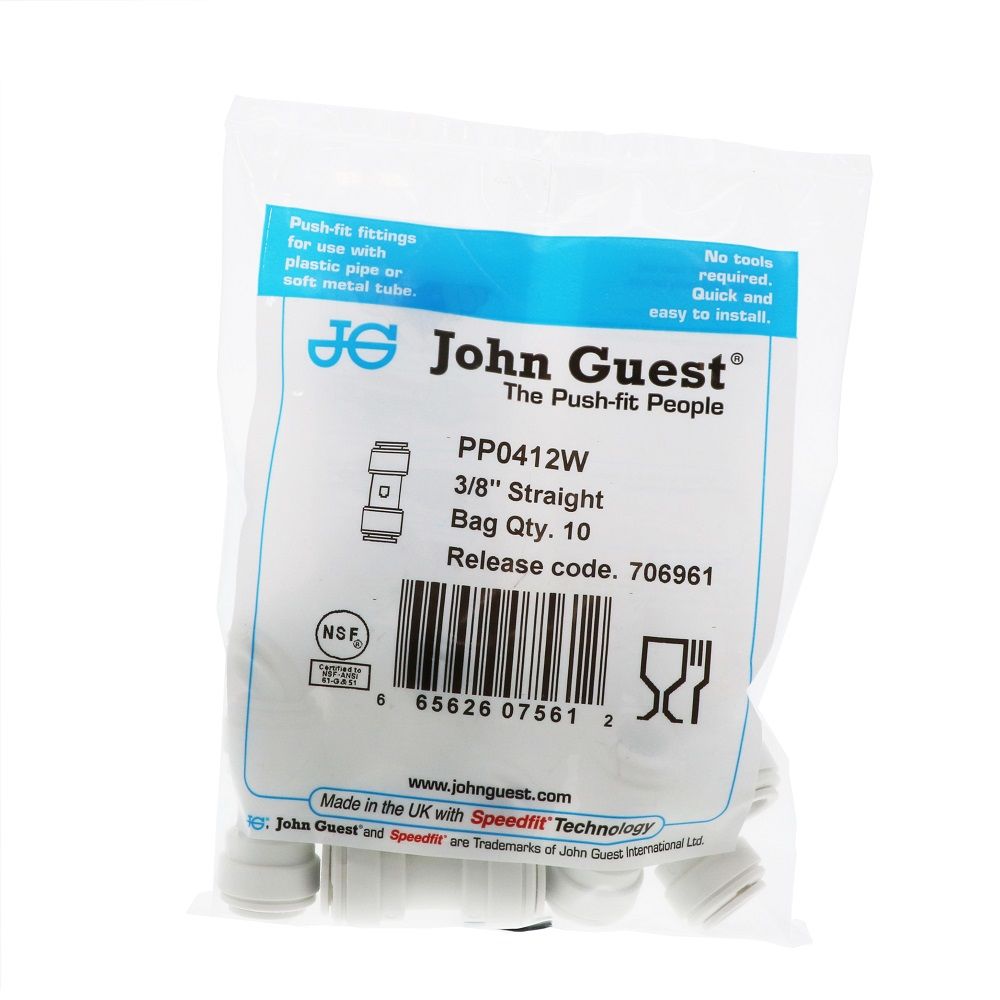 John Guest Union Connector Polypro - 3/8