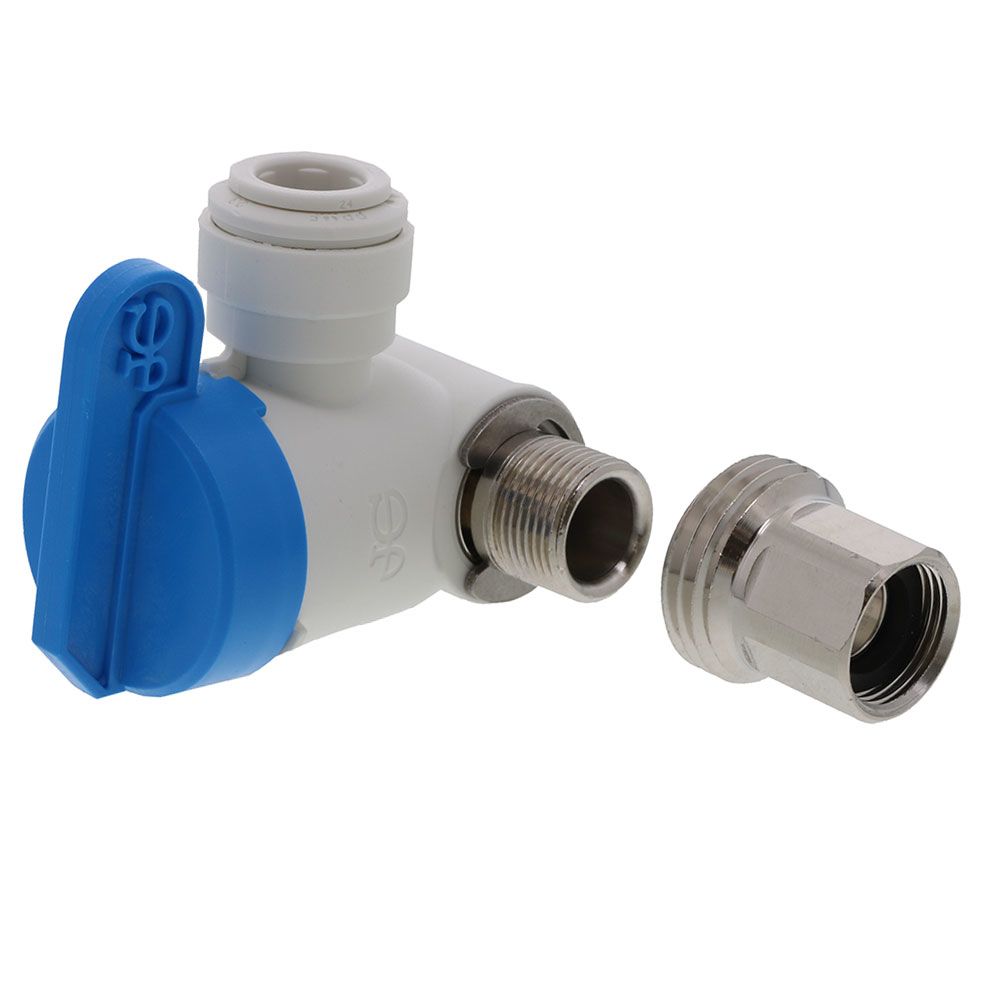 John Guest Conversion Thread Angle Stop Adapter Valve Lead-Free - 1/2 x 3/8 x 3/8