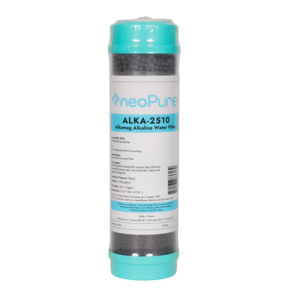 neoPure 2.5” x 10” Alkaline Water Filter Cartridge with 6-Media Mineral Blend
