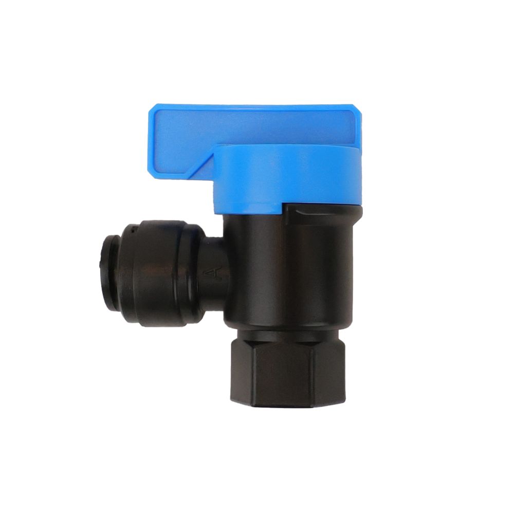 NeoFit - Acetal Black Tank Valve Female Elbow 1/4" FPT x 3/8" tube