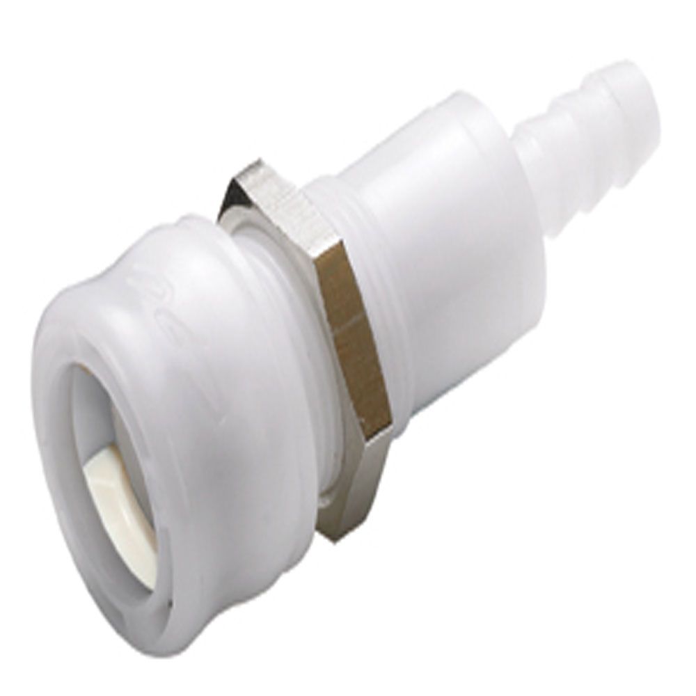 BACD16006 Valved IN-Line Panel Mount Hose Barb BreakAway Coupling Body - 3/8 ID Barb