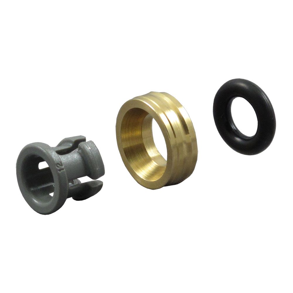 John Guest Metal Half Cartridge - 1/4 Brass Body, Gray Acetal Collet, Single Nitrile O-ring