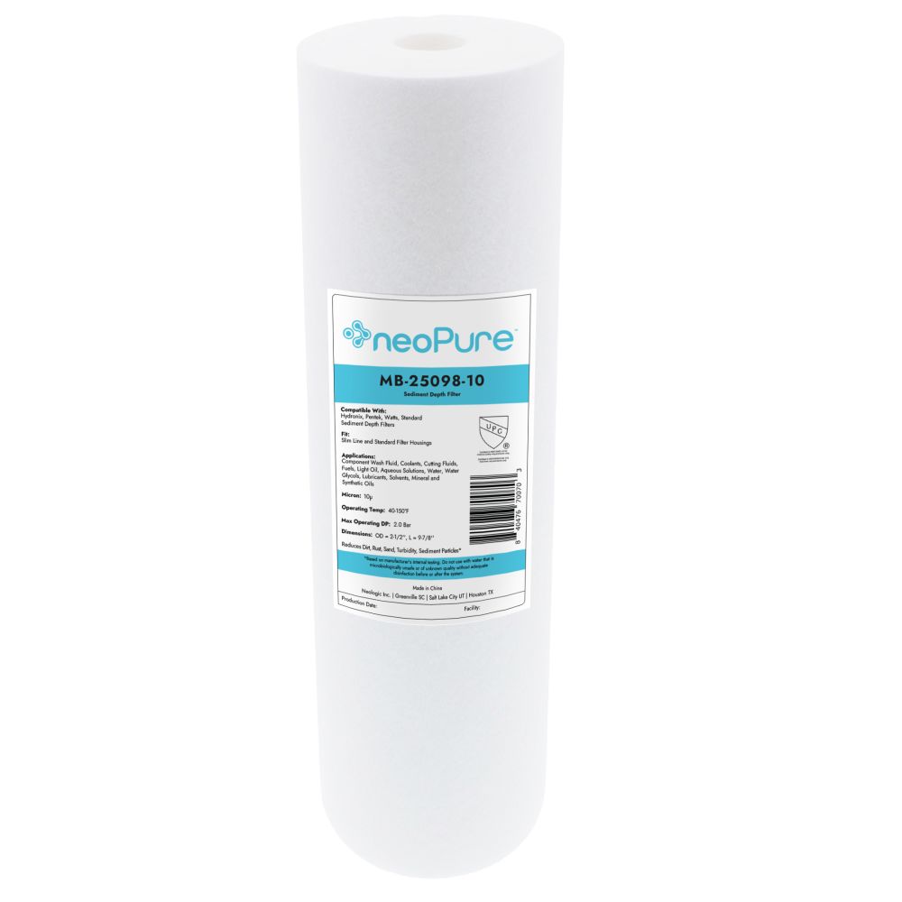 Neo-Pure MB-25098-10 9-7/8" Polypropylene Sediment Depth Filter 10 Mic