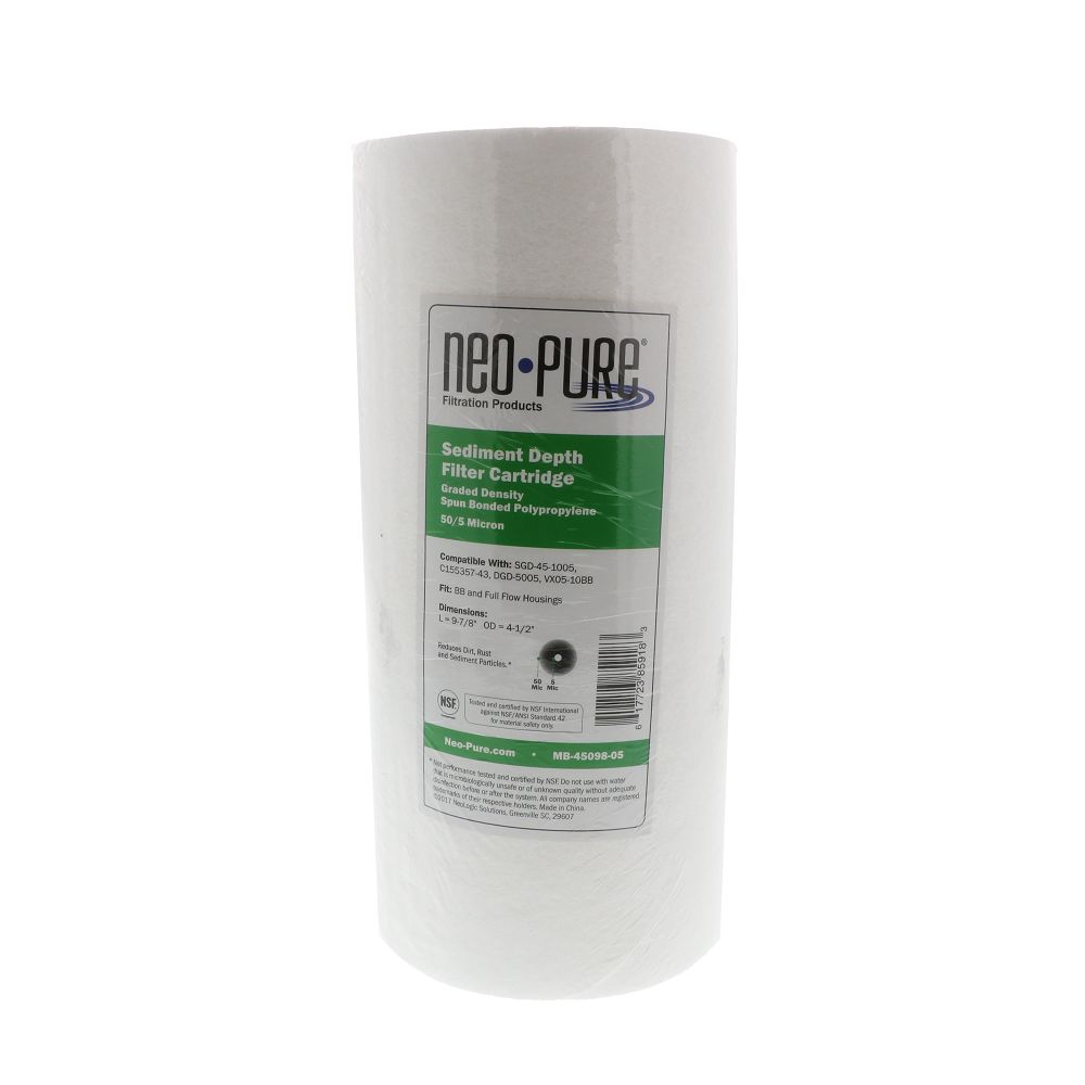 Neo-Pure 10" BB Graded Density Polypropylene Sediment Filter 50/5 mic