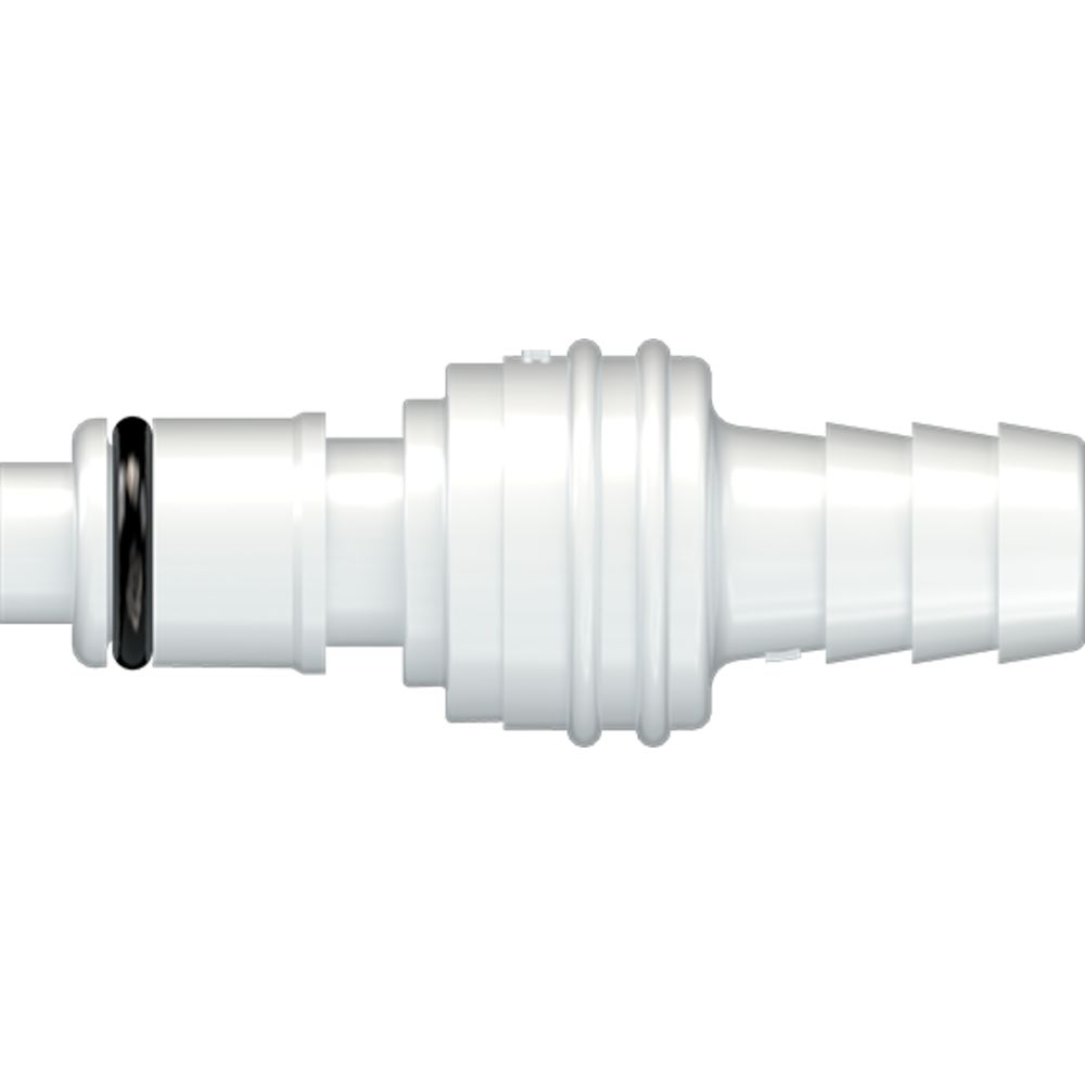 LinkTech 50AC Series Straight Male, Valved, 3/8" HB, Natural Acetal, Buna N