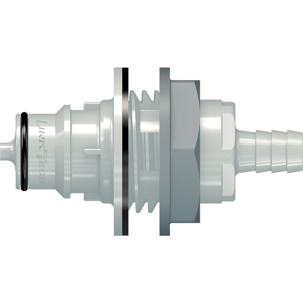 LinkTech 60PP Series Panel Mt. Male, Valved 3/8" HB, Polypropylene