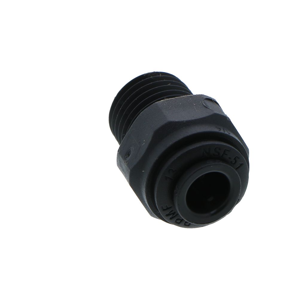 John Guest Male Connector NPTF Black Polypropylene - 1/4 x 1/4 NPTF