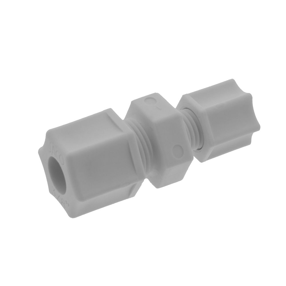 JACO 15-6-4-P-O Polypropylene Reducing Union 3/8 OD Tube x 1/4 OD Tube