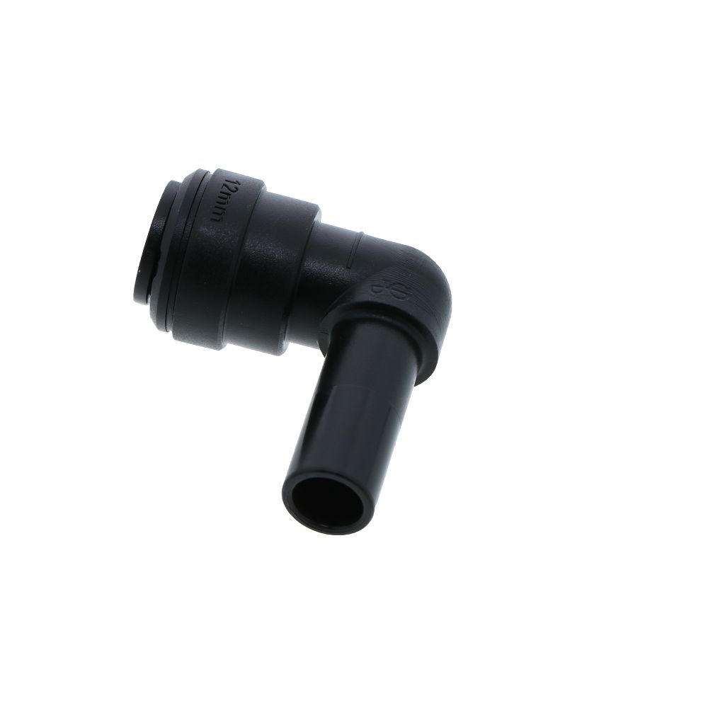 John Guest Stem Elbow BLACK ACETAL - 12mm x 12mm OD Stem
