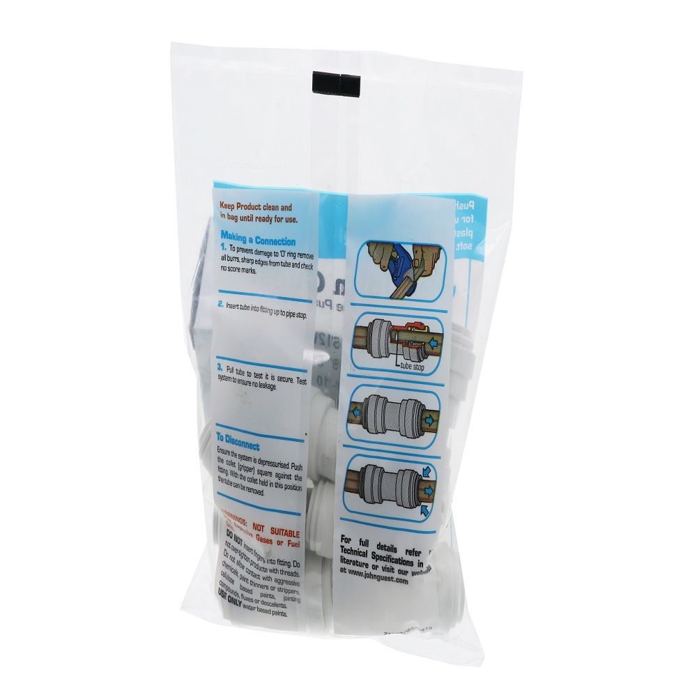 John Guest Reducing Union Polypro - 1/2 x 3/8