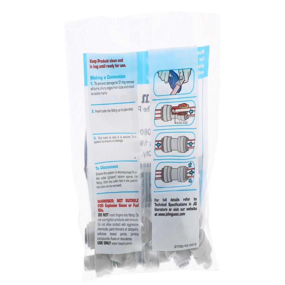 John Guest Male Connector BSPT - 1/4 x 1/8 BSPT