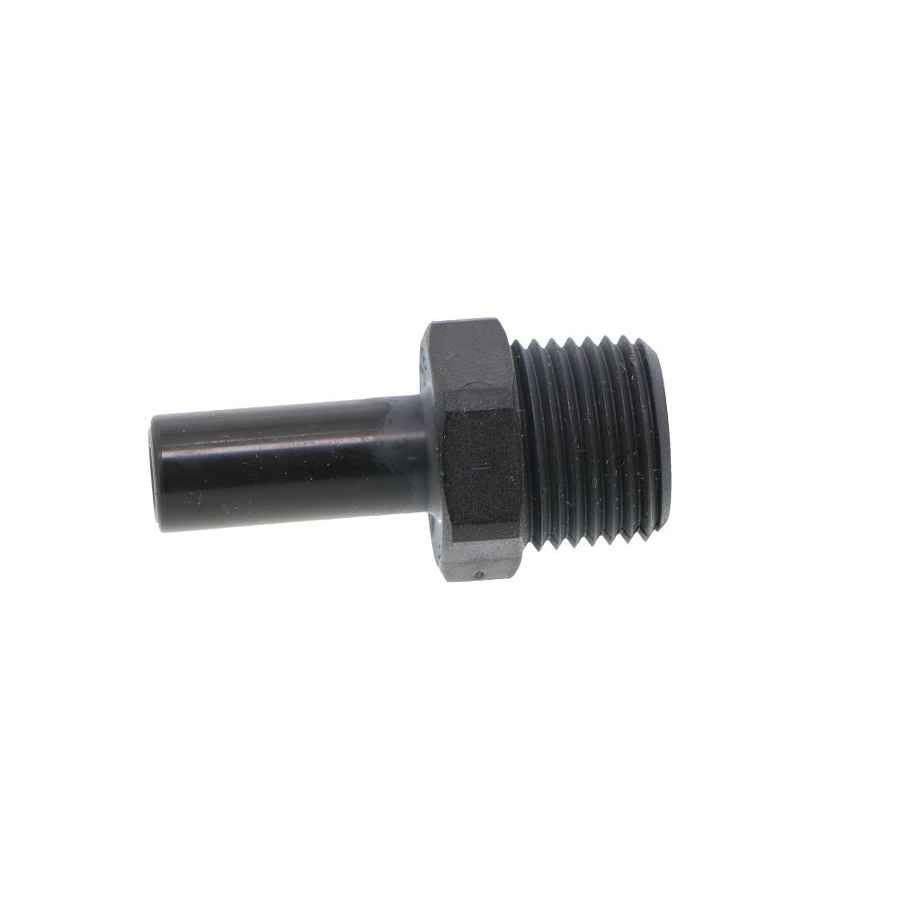 John Guest Stem Adapter Black Polypropylene - 3/8 x 3/8 NPTF