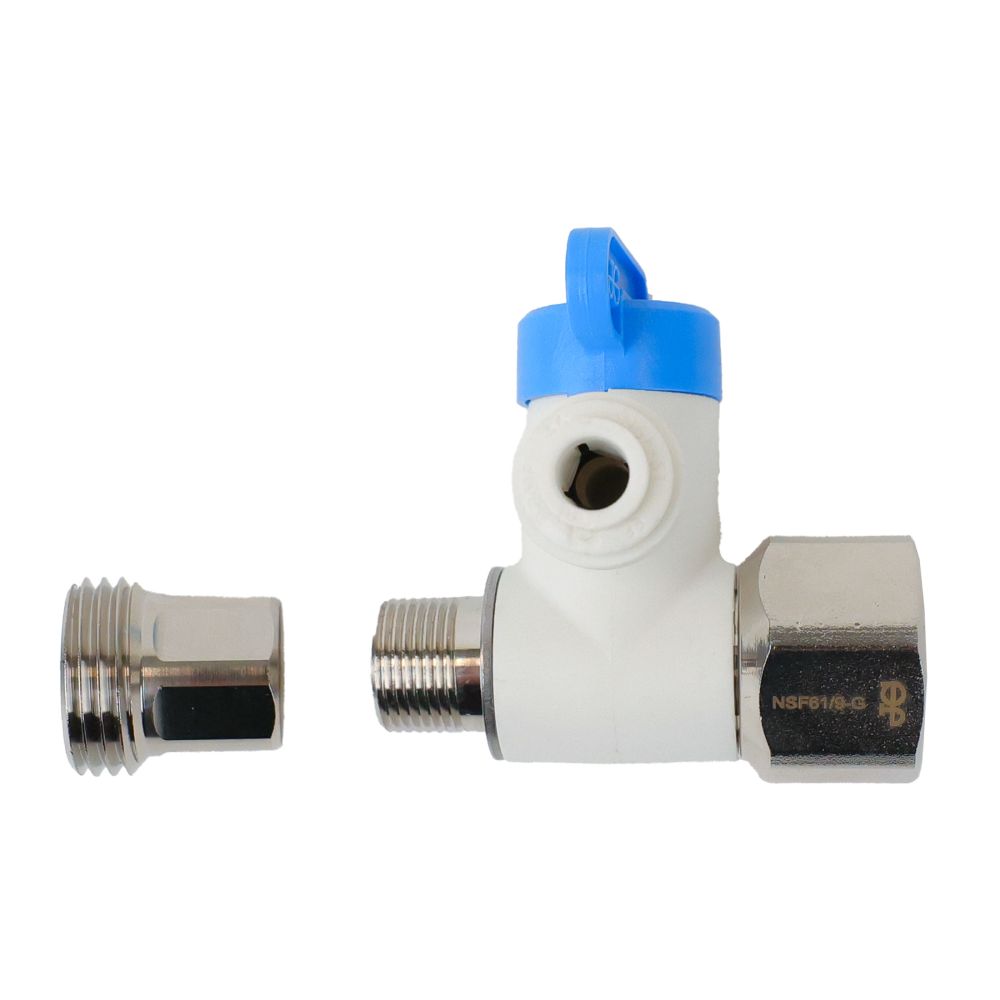 John Guest Angle Stop Adapter Valve Lead-Free - 1/2 x 3/8 x 1/4