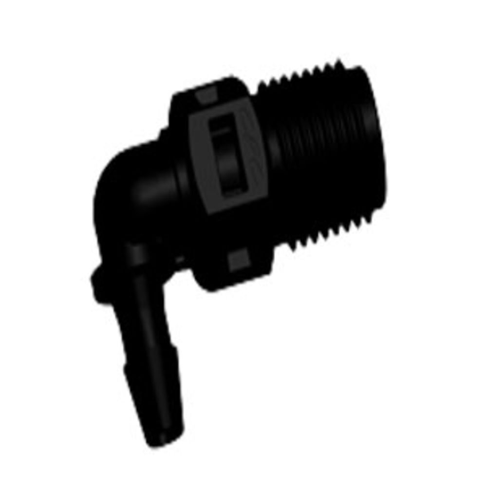 N4E431 Elbow Fitting Black Nylon 1/8 NPT X 1/8 HB