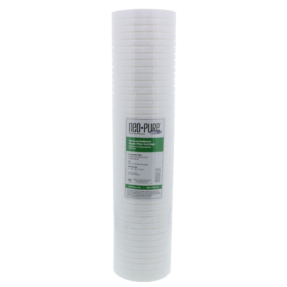 Neo-Pure 20" BB Polypropylene Grooved Sediment Filter 1 mic