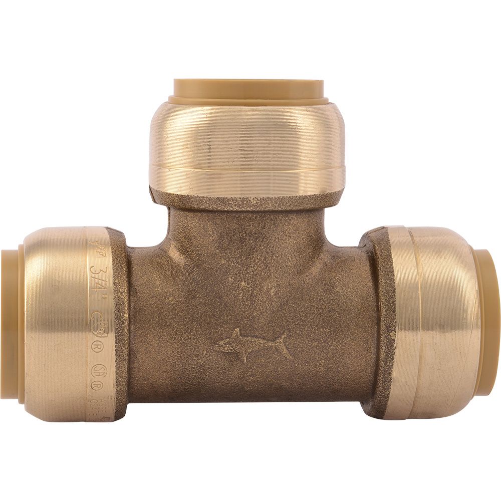 SharkBite® U370LF Lead-Free Brass Push-to-Connect Tee - 3/4" x 3/4" x 3/4"