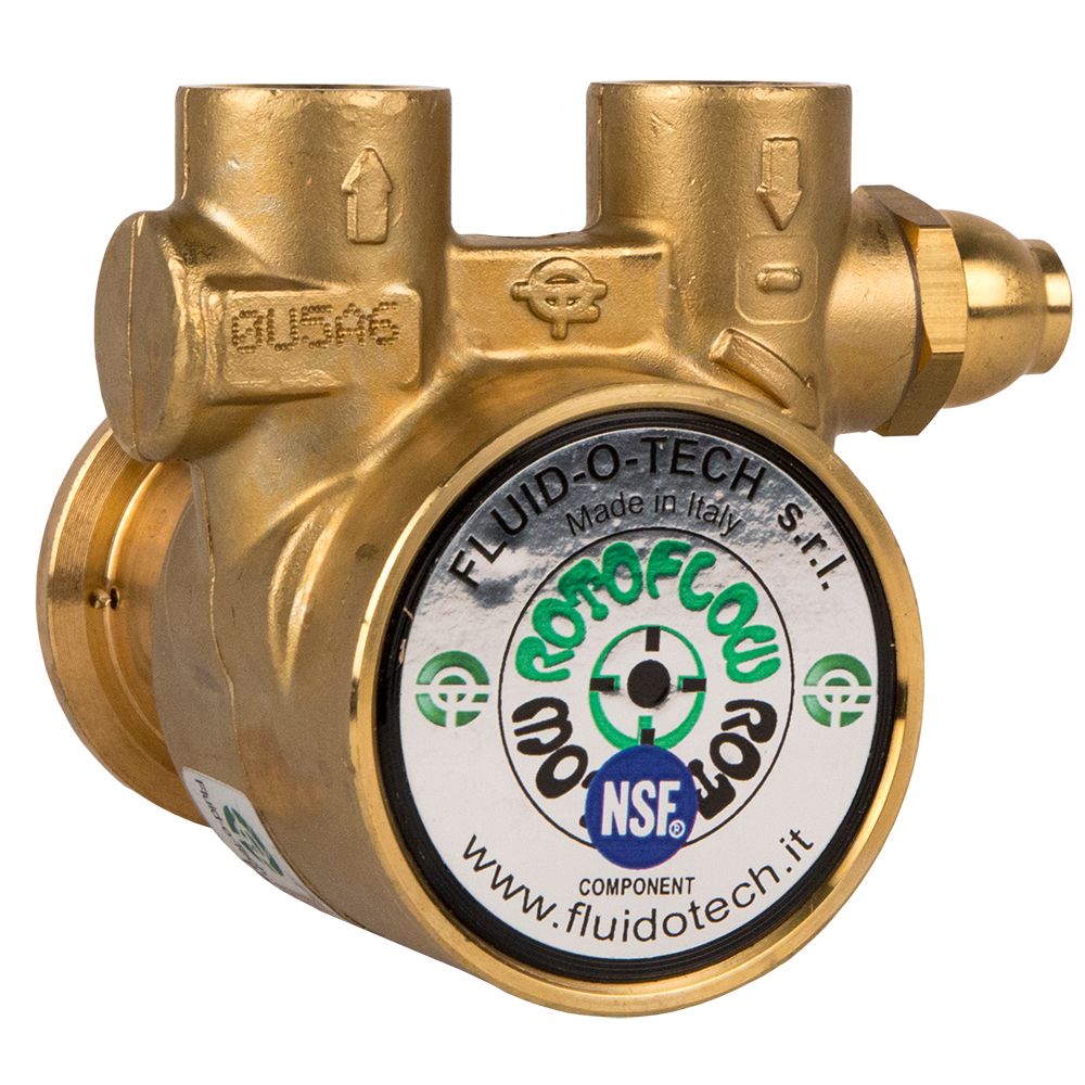Fluid-o-Tech Brass Rotary Vane Pump 320 GPH Bypass - 1/2" NPT