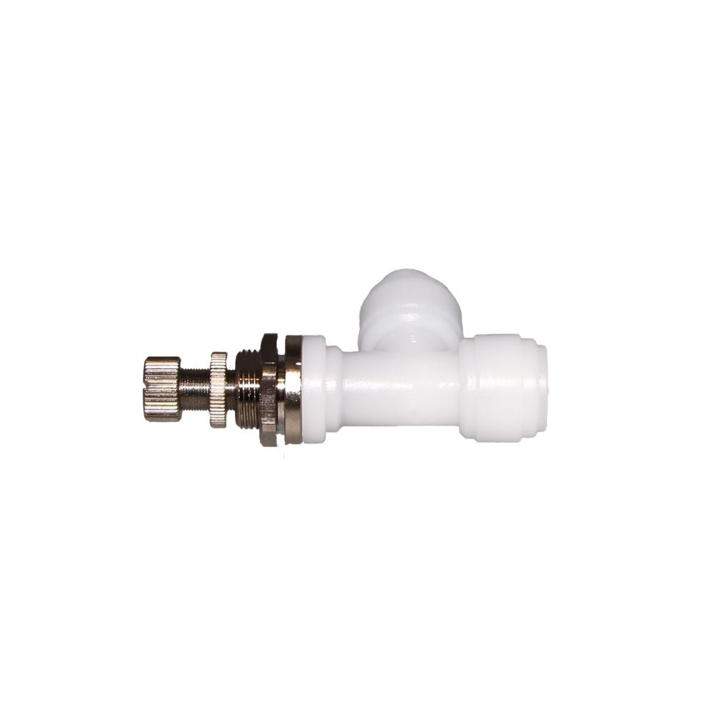 NeoFit - Acetal Natural White Flow Control Elbow Bulkhead 3/8" tube