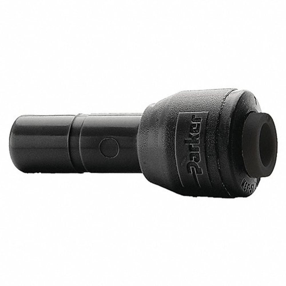 Black Kynar PVDF Stem Connector - 1/4 x 3/8 Stem