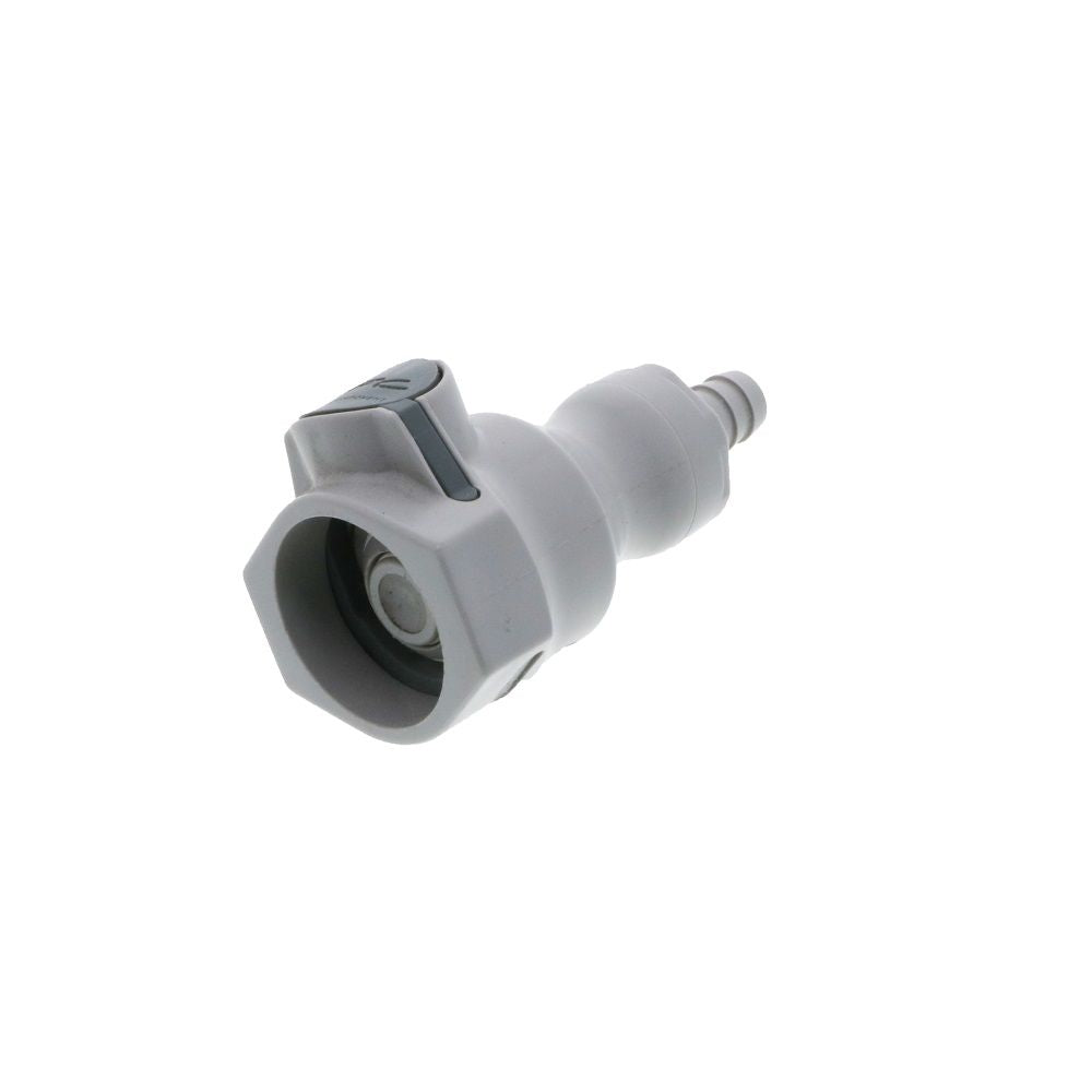 UDC Valved In-Line Hose Barb Coupling Body - 3/8 ID Barb Buna-N O-Ring