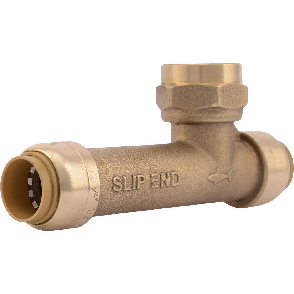 SharkBite® U3482LF Lead-Free Brass Push-to-Connect Female Centre SLIP Tee - 1/2" x 1/2" x 1/2" FPT