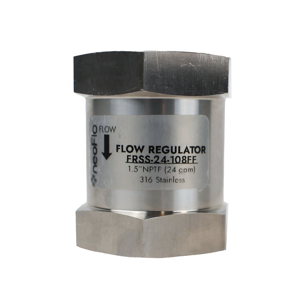 Neo-Pure Stainless Steel Flow Control 24 GPM 316SS 1.5" FPT x FPT