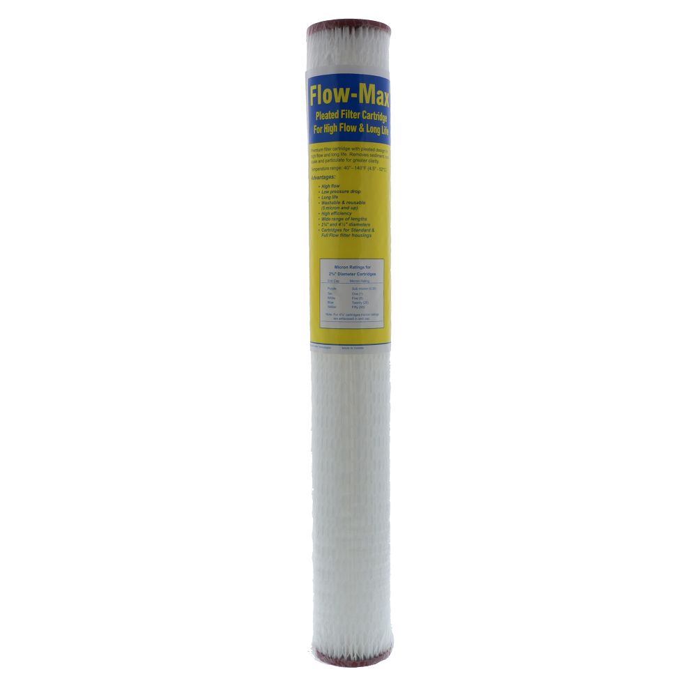 20" x 2-3/4" Flow-Max Pleated Poly - 0.35 mic