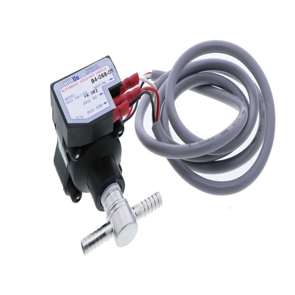 SHURflo Sold Out Switch 94-068-01 - 1/4" ID SS Barb Tee, 48" wire cable, LED