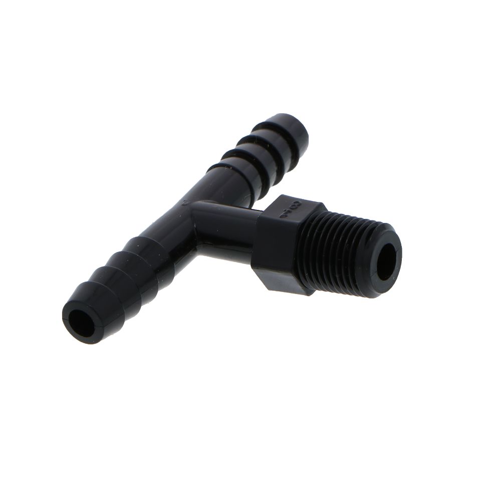 Barb Tee x Male Branch - 1/4 ID x 1/8 MNPT