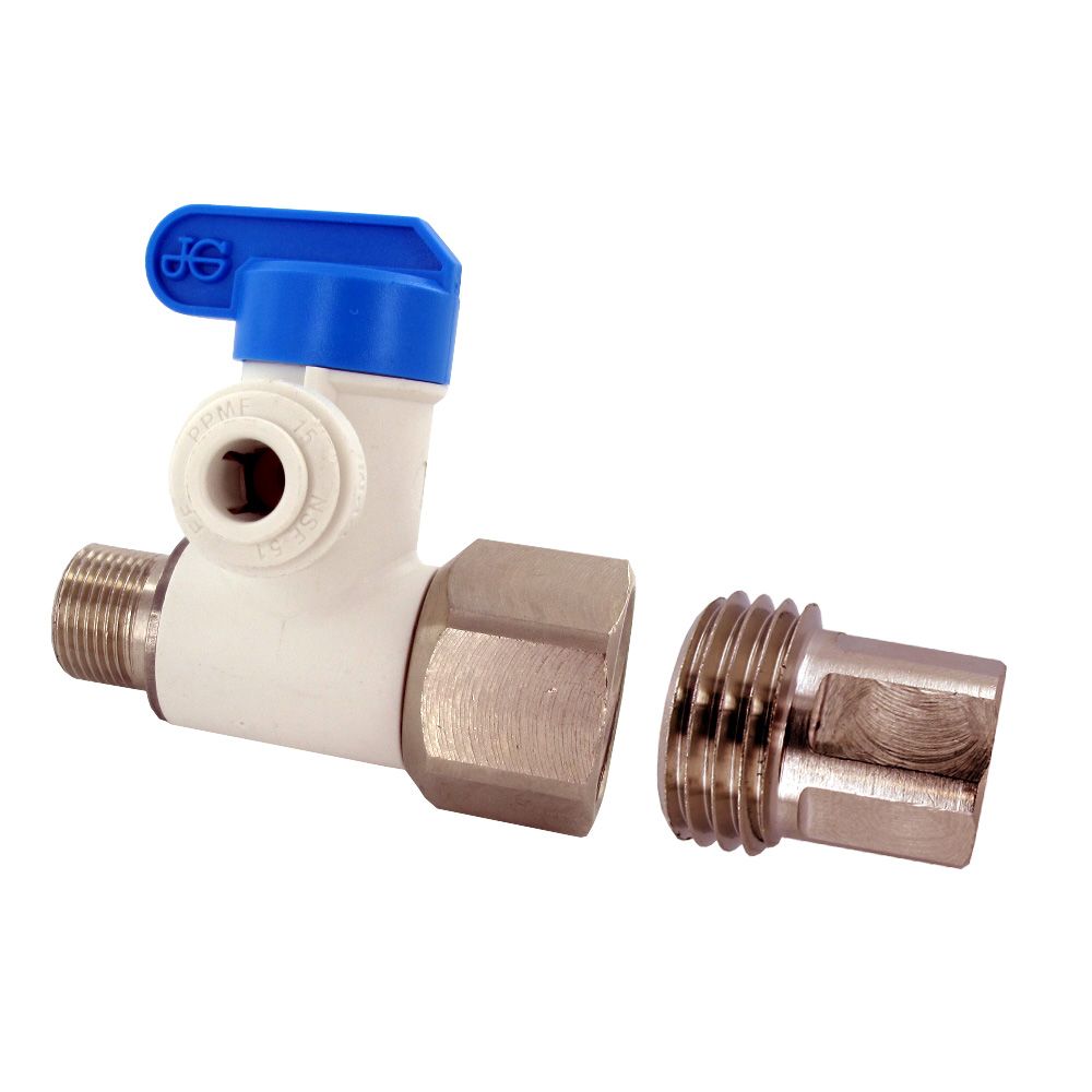 John Guest Angle Stop Adapter Valve - 1/2 x 3/8 x 1/4
