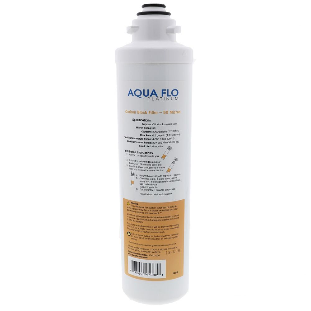 Aqua Flo 41407006 Quick Change Carbon Block Filter 50 mic
