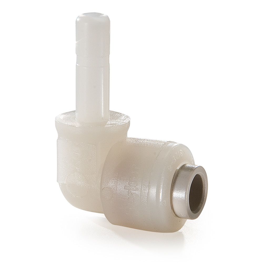 Kynar PVDF Tube Elbow Union Stem - 3/8 x 3/8