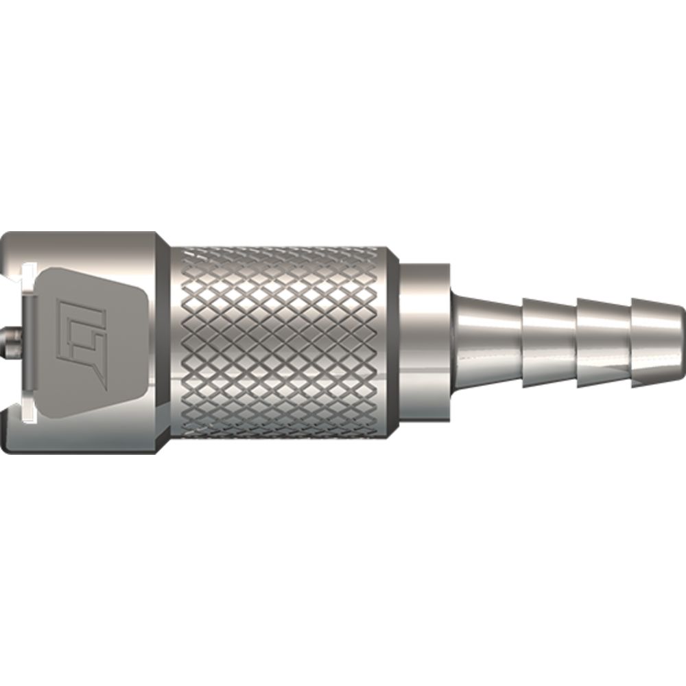 LinkTech 20CB Series Straight Female, Valved, 3/16" HB, Chrome Brass, Buna N