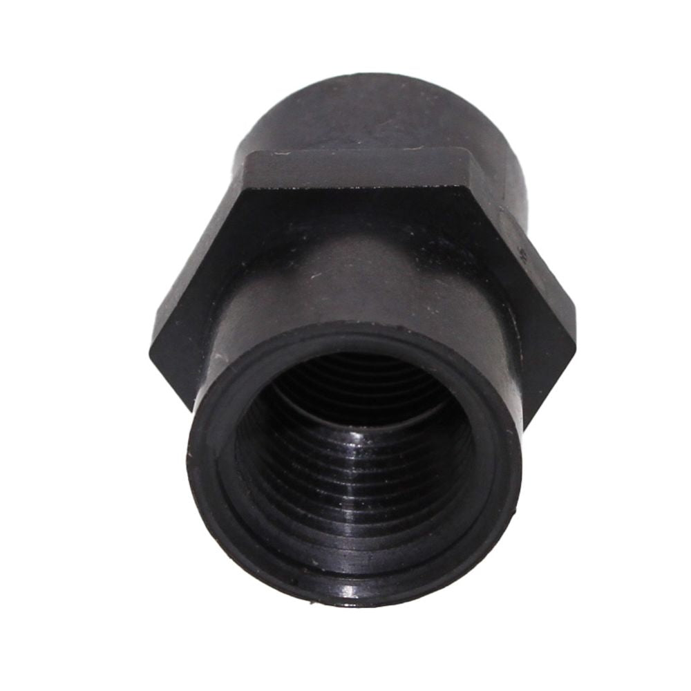 Union Coupler 1/2 FNPT x 1/2 FNPT - Black Polypropylene